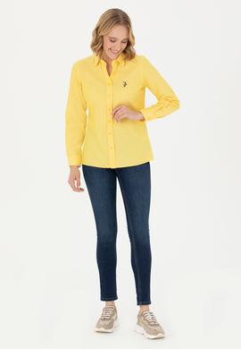 Kadın Sarı Uzun Kollu Basic Gömlek - 50262888035