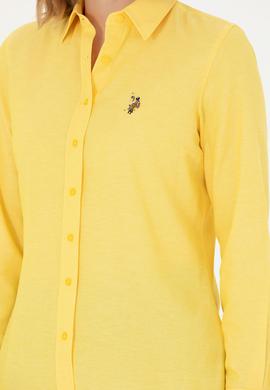 Kadın Sarı Uzun Kollu Basic Gömlek - 50262888035