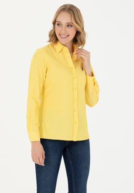 Kadın Sarı Uzun Kollu Basic Gömlek - 50262888035
