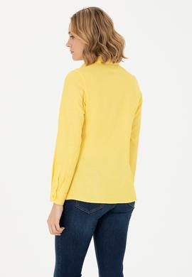 Kadın Sarı Uzun Kollu Basic Gömlek - 50262888035