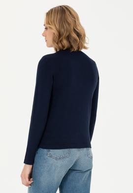 Kadın Lacivert Basic Triko Hırka - 50269011017