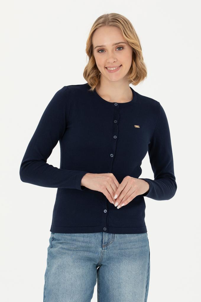 Kadın Lacivert Basic Triko Hırka