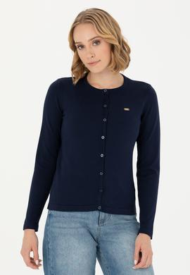 Kadın Lacivert Basic Triko Hırka - 50269011017