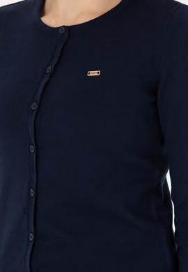 Kadın Lacivert Basic Triko Hırka - 50269011017