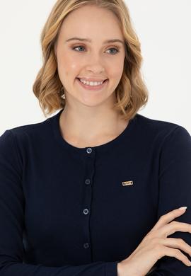 Kadın Lacivert Basic Triko Hırka - 50269011017