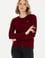 Kadın Bordo Basic Triko Hırka