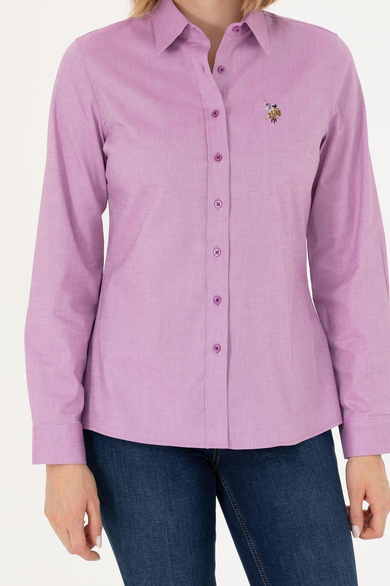 Kadın Violet Uzun Kollu Basic Gömlek - 50271268067