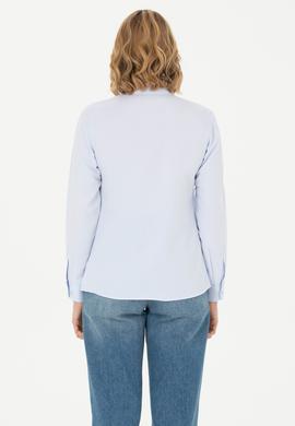 Kadın Açık Mavi Uzun Kollu Basic Gömlek - 50271267011