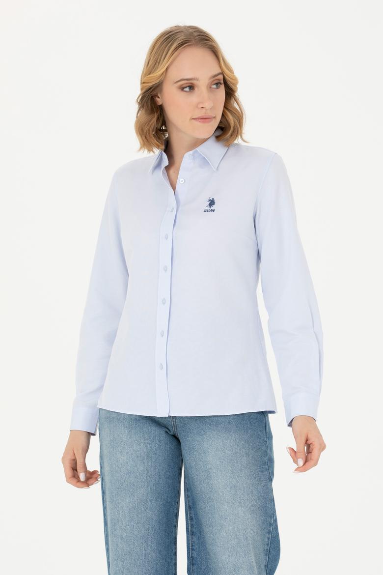 Kadın Açık Mavi Uzun Kollu Basic Gömlek - 50271267011