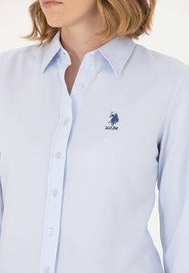 Kadın Açık Mavi Uzun Kollu Basic Gömlek - 50271267011