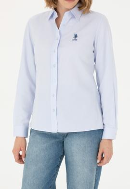 Kadın Açık Mavi Uzun Kollu Basic Gömlek - 50271267011