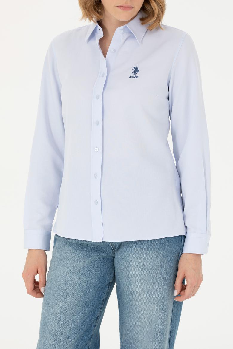 Kadın Açık Mavi Uzun Kollu Basic Gömlek - 50271267011