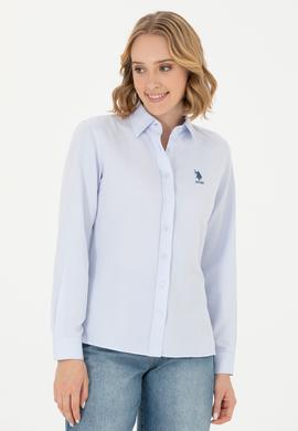 Kadın Açık Mavi Uzun Kollu Basic Gömlek - 50271267011