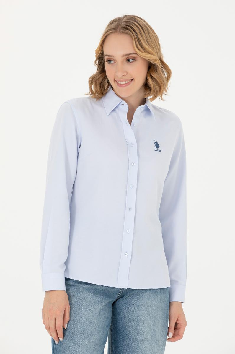 Kadın Açık Mavi Uzun Kollu Basic Gömlek