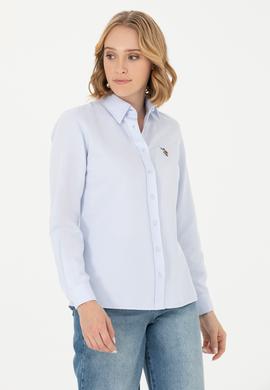 Kadın Açık Mavi Uzun Kollu Basic Gömlek - 50271935010