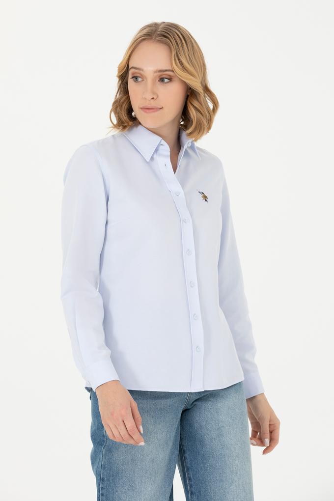 Kadın Açık Mavi Uzun Kollu Basic Gömlek