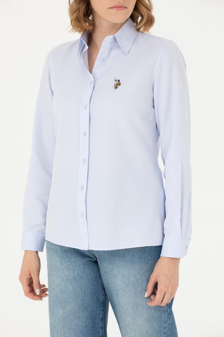 Kadın Açık Mavi Uzun Kollu Basic Gömlek - 50271935010