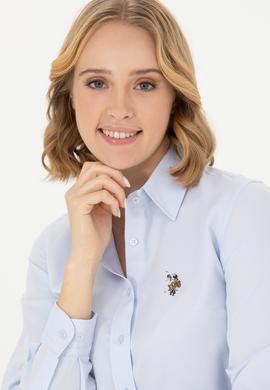 Kadın Açık Mavi Uzun Kollu Basic Gömlek - 50271935010