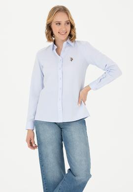 Kadın Açık Mavi Uzun Kollu Basic Gömlek - 50271935010
