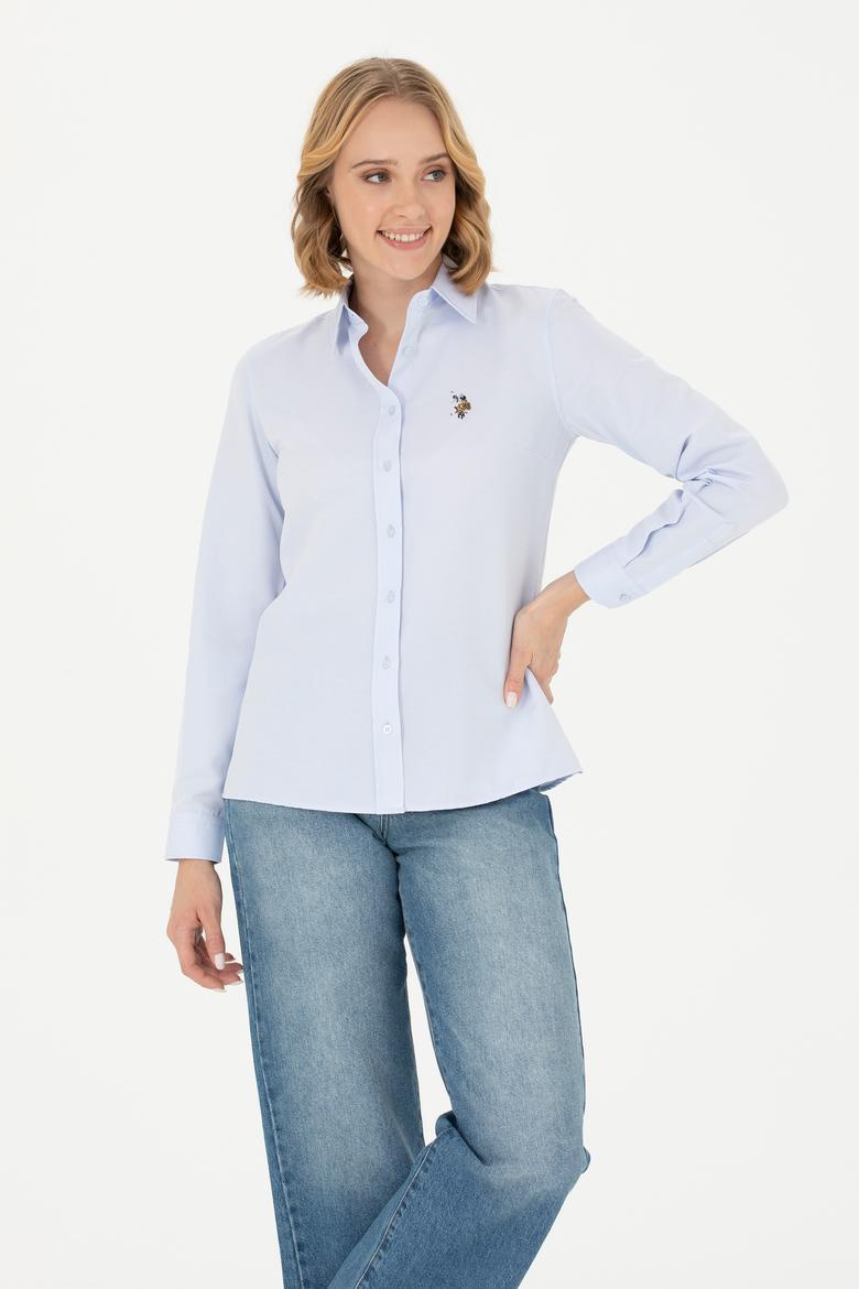 Kadın Açık Mavi Uzun Kollu Basic Gömlek - 50271935010