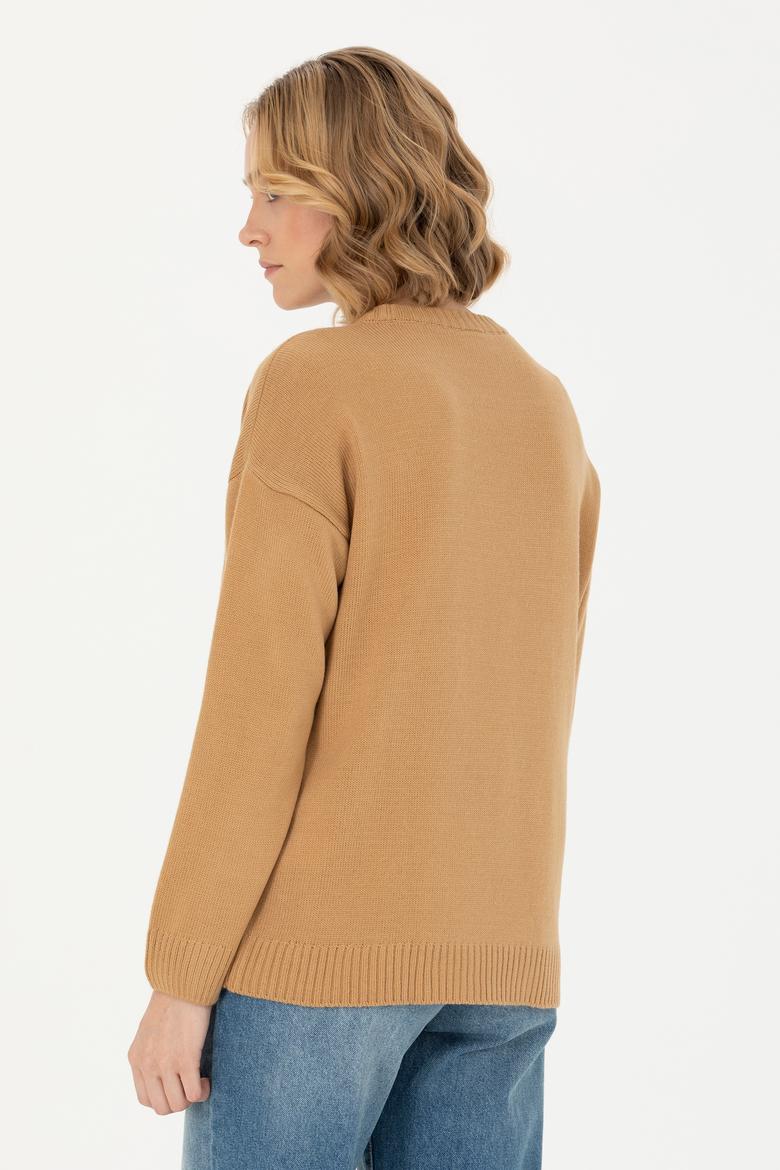 Kadın Kum Bisiklet Yaka Kazak - 50272035013