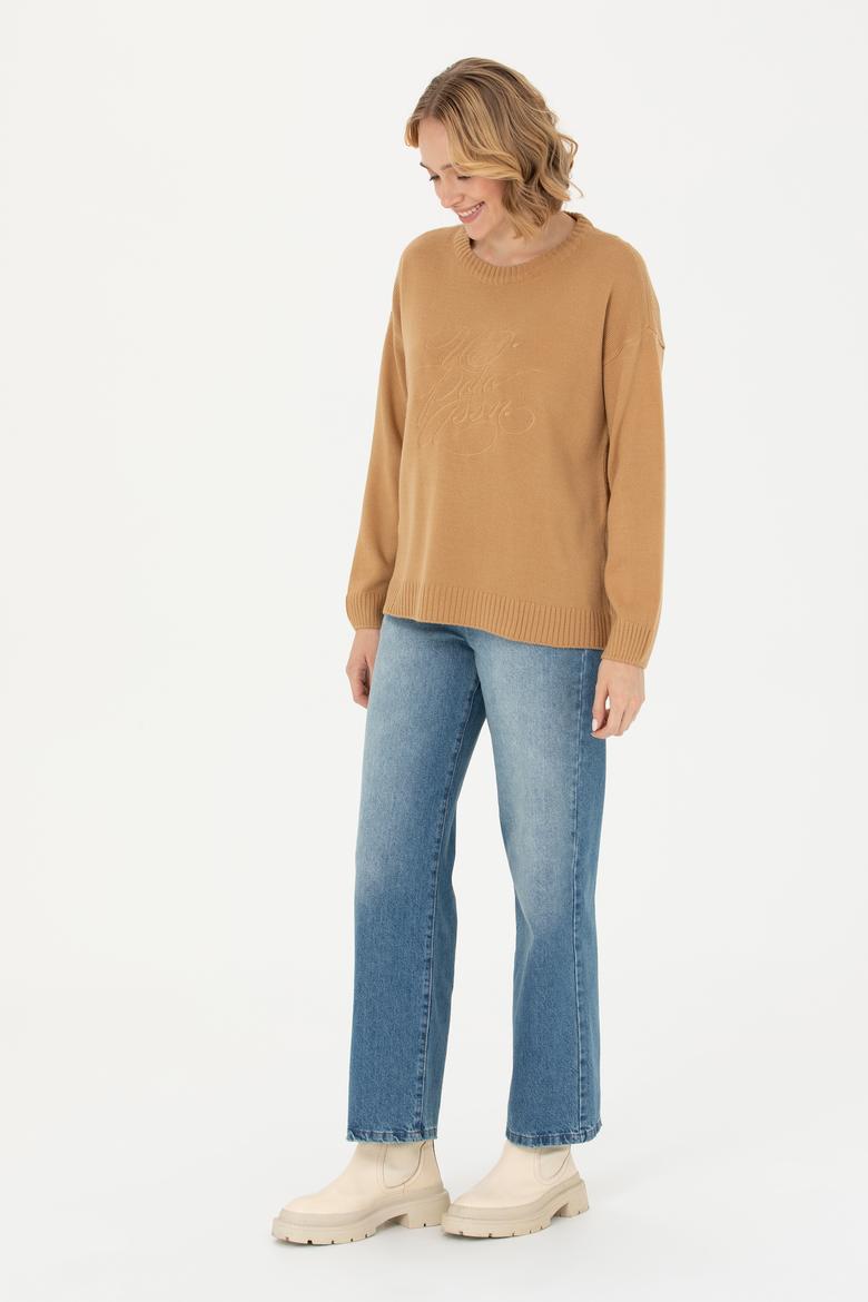 Kadın Kum Bisiklet Yaka Kazak - 50272035013