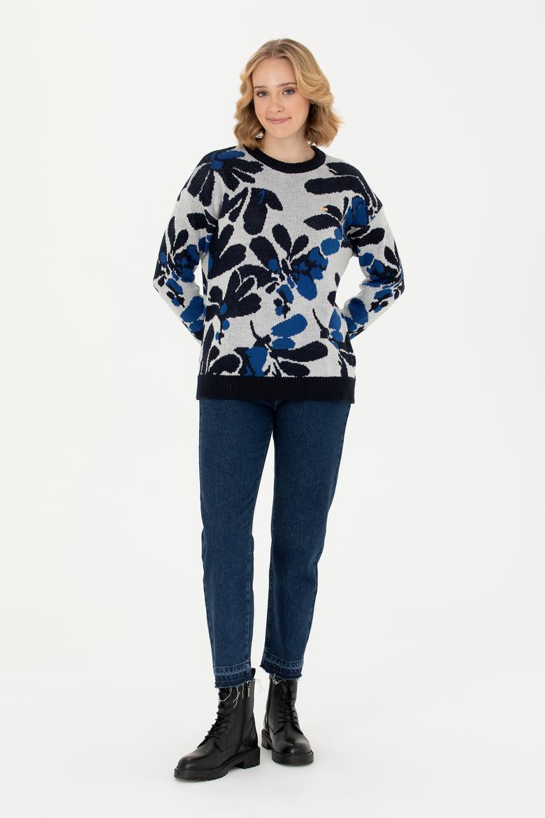 Kadın Krem Bisiklet Yaka Kazak - 50272036013