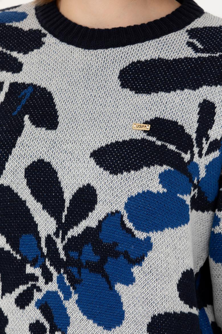 Kadın Krem Bisiklet Yaka Kazak - 50272036013