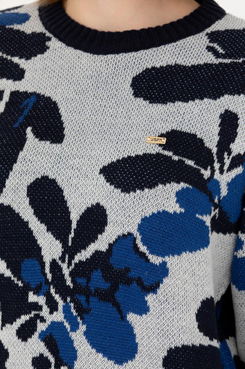 Kadın Krem Bisiklet Yaka Kazak