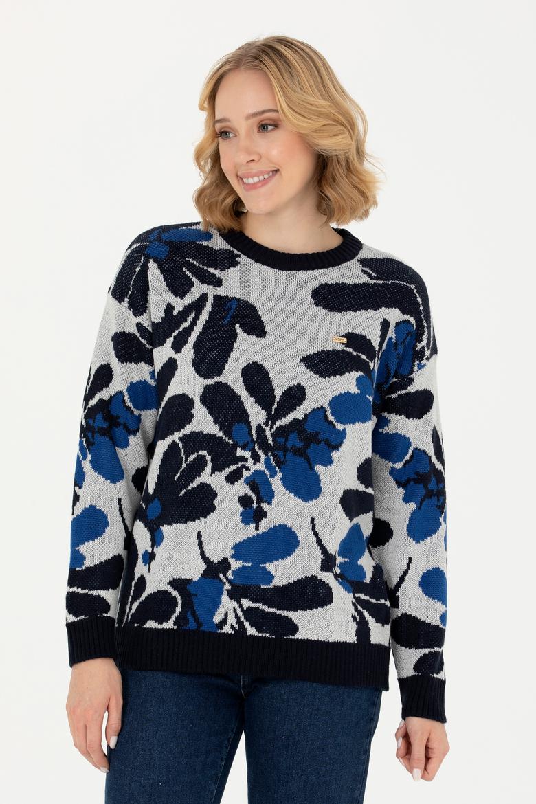 Kadın Krem Bisiklet Yaka Kazak - 50272036013