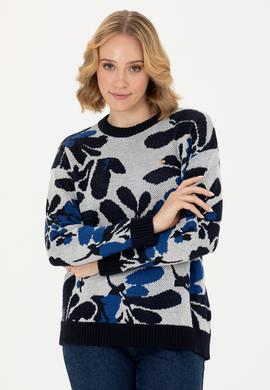 Kadın Krem Bisiklet Yaka Kazak - 50272036013