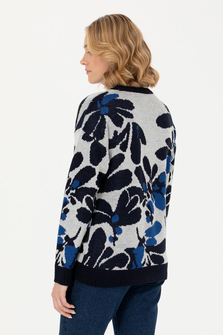 Kadın Krem Bisiklet Yaka Kazak - 50272036013