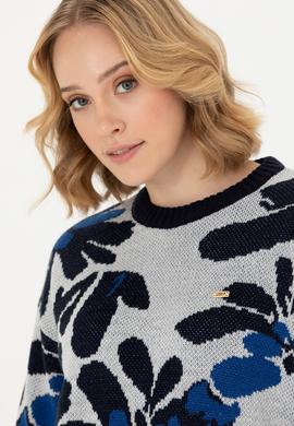 Kadın Krem Bisiklet Yaka Kazak - 50272036013