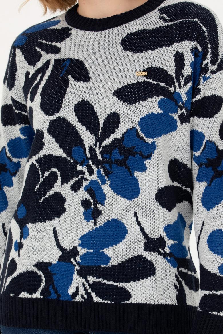 Kadın Krem Bisiklet Yaka Kazak - 50272036013