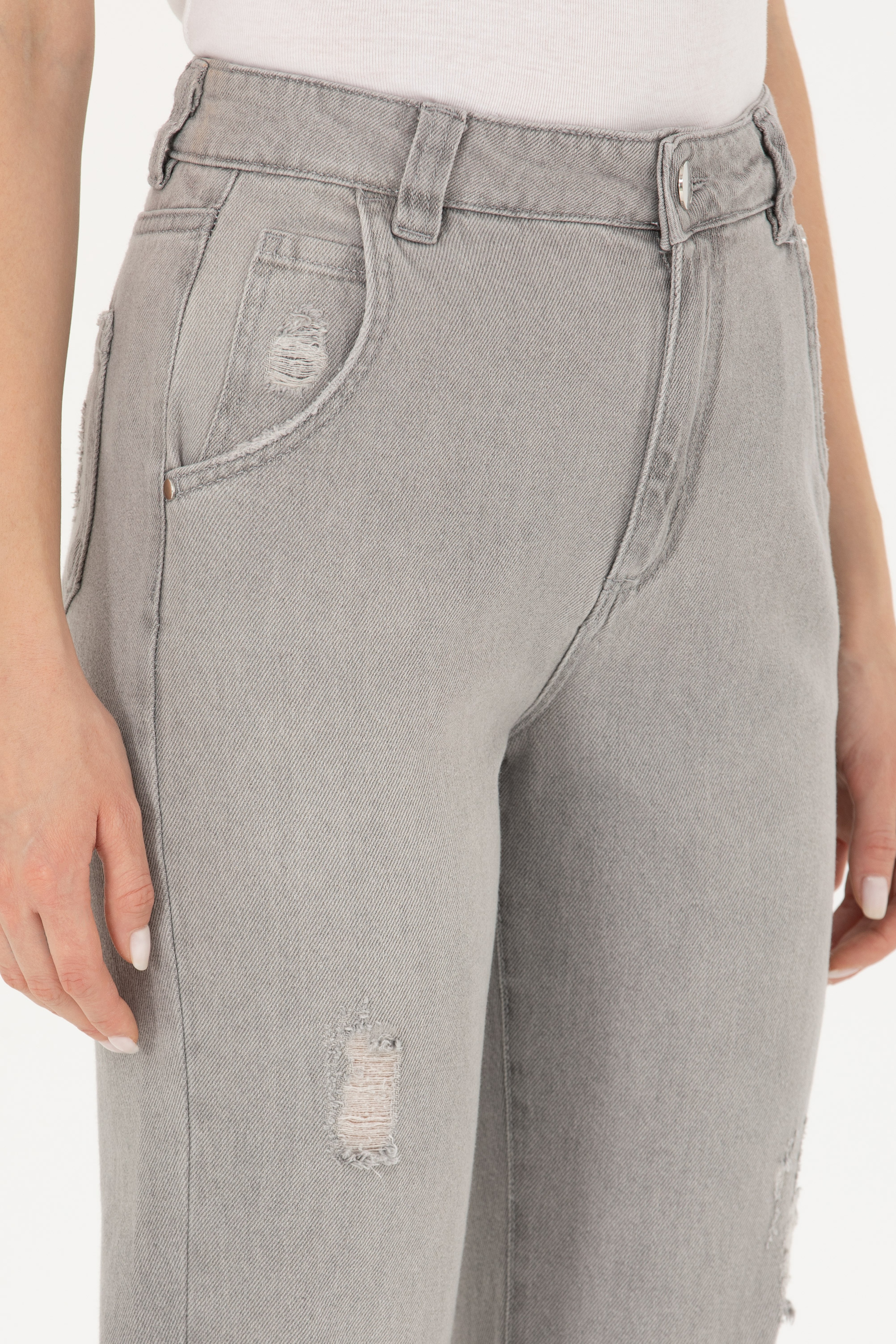 Kadın Gri Jean Pantolon - Image 5