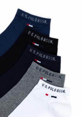 Erkek 5'li Gri Melanj Patik Çorap - 50258173006