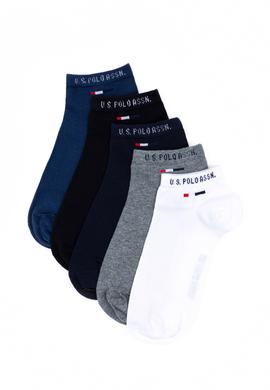 Erkek 5'li Gri Melanj Patik Çorap - 50258173006