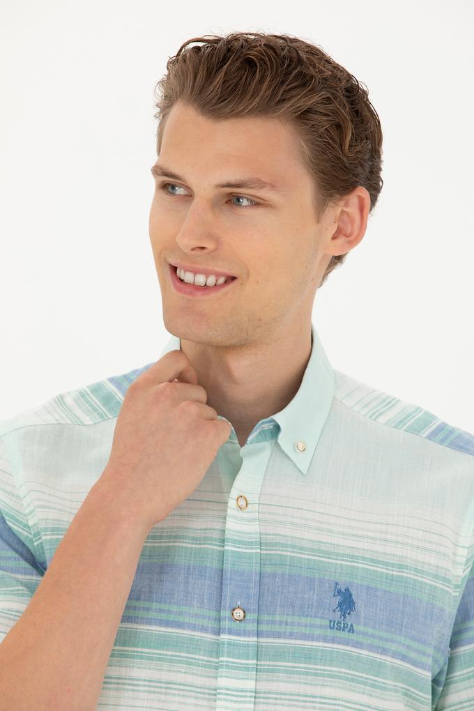 Erkek Saks Kısa Kollu Gömlek