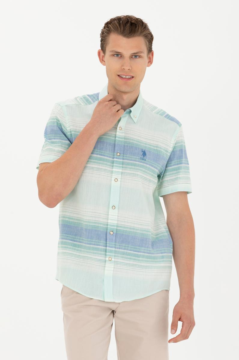 Erkek Saks Kısa Kollu Gömlek