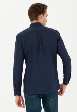 Erkek Lacivert Uzun Kollu Basic Gömlek - 50277266014