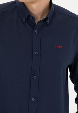 Erkek Lacivert Uzun Kollu Basic Gömlek - 50277266014