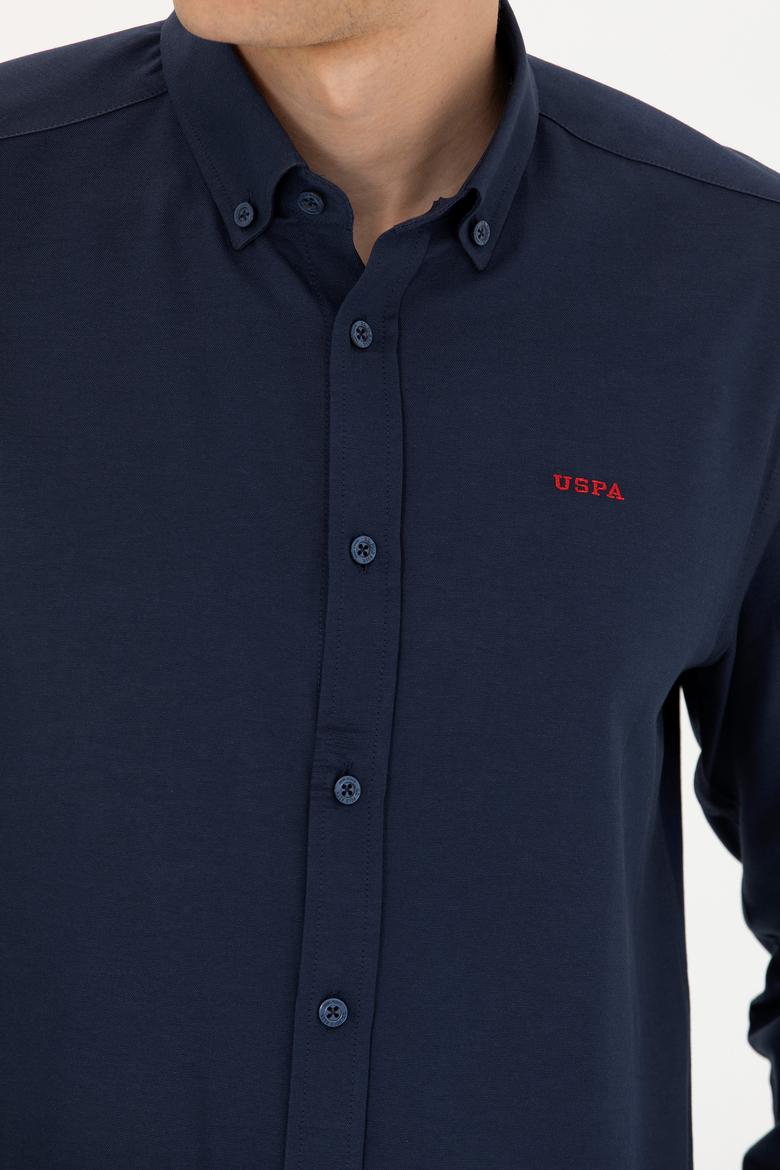 Erkek Lacivert Uzun Kollu Basic Gömlek - 50277266014