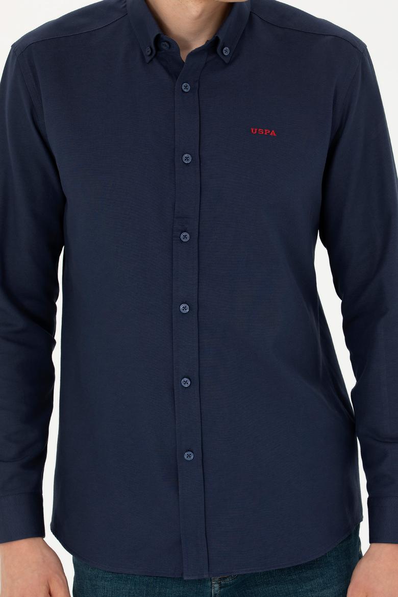 Erkek Lacivert Uzun Kollu Basic Gömlek - 50277266014