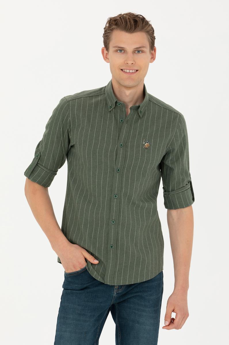 Erkek Yeşil Uzun Kollu Gömlek