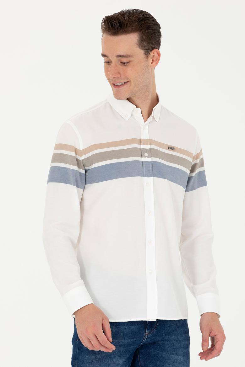 Erkek Krem Uzun Kollu Gömlek