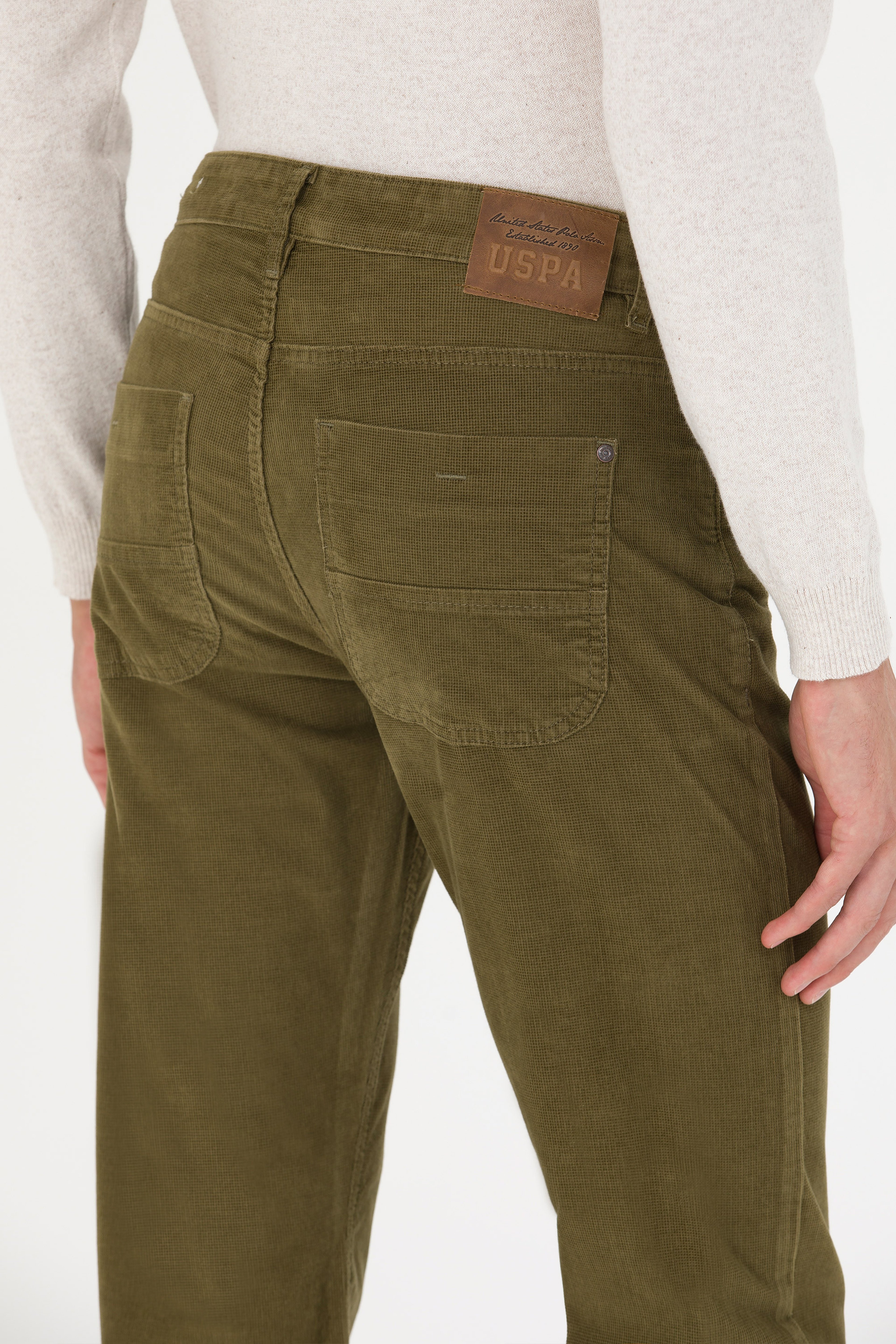 Erkek Regular Fit Haki Kanvas Pantolon - Image 7
