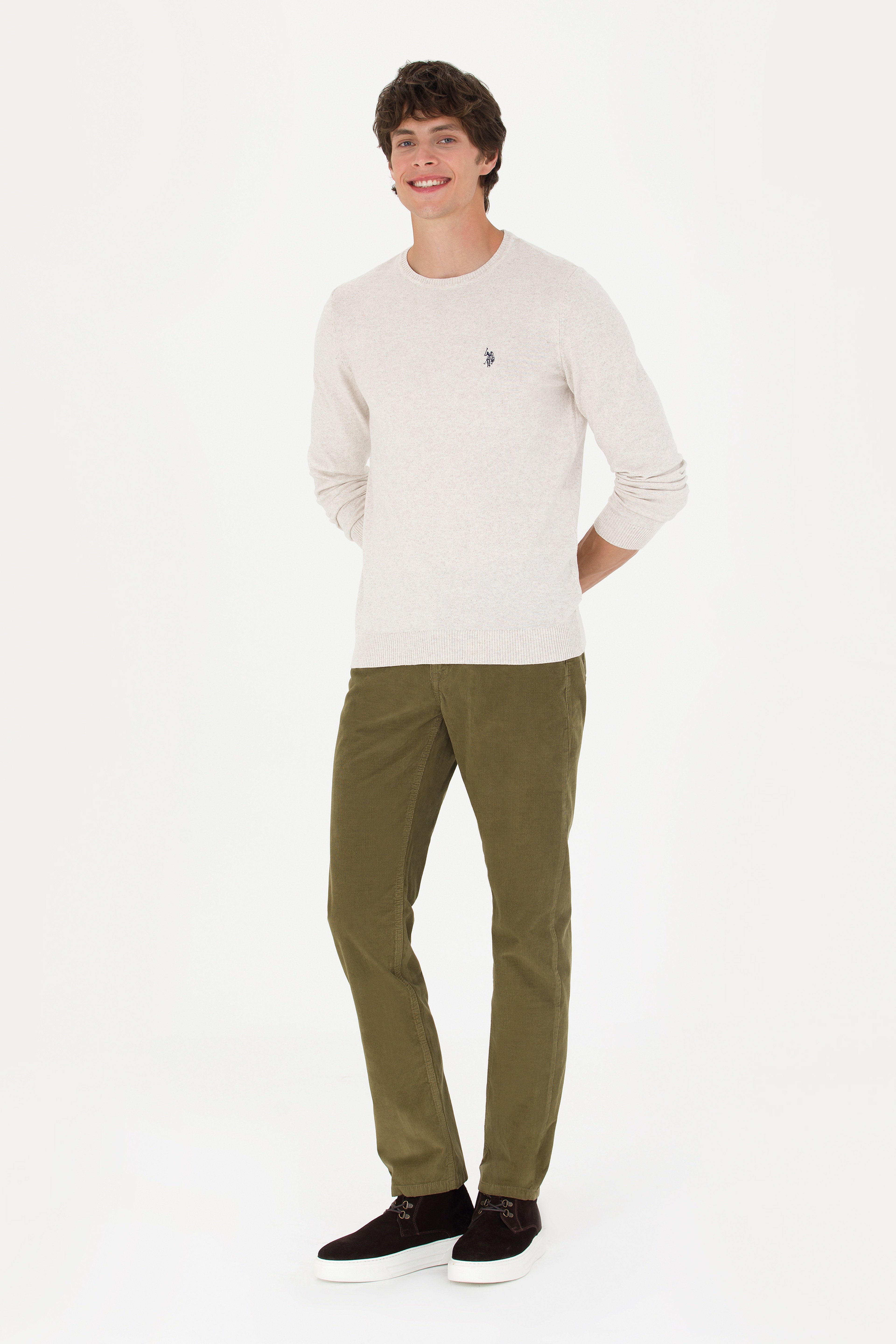 Erkek Regular Fit Haki Kanvas Pantolon - Image 3