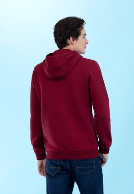 Bordo Kapüşonlu Basic Sweatshirt - 50273935061