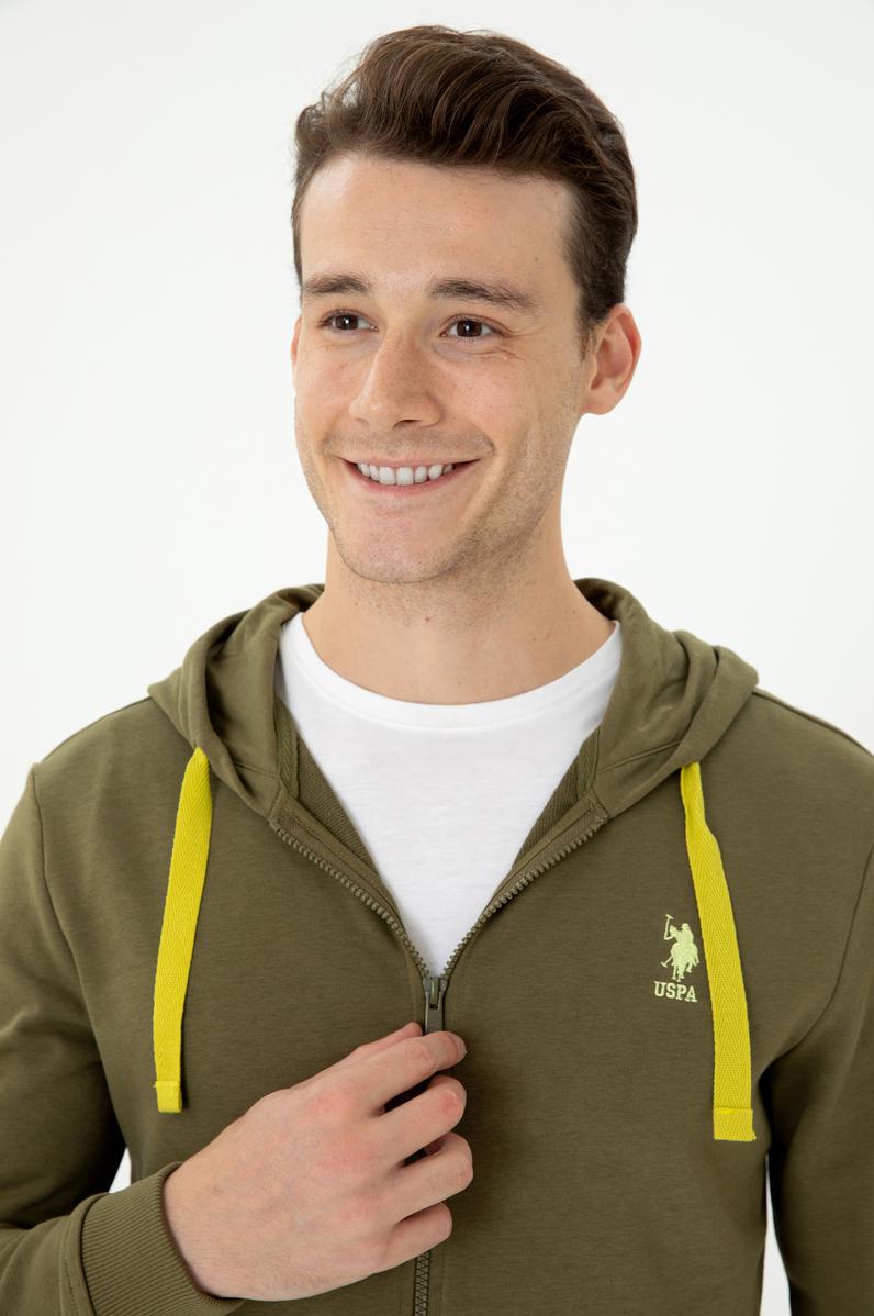 Erkek Haki Örme Hırka