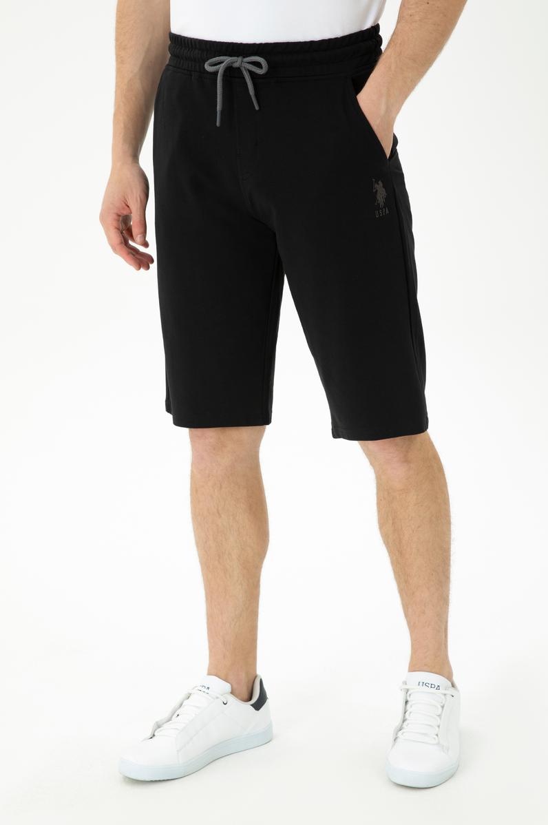 Erkek Siyah Örme Şort